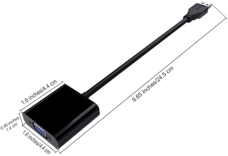 USB to VGA Adapter, USB3.0/2.0 to VGA Adapter Multi-Display Video Converter Full HD 1080P External Video Card Multi Monitor Adapter, Desktop, Laptop, HDTV, Monitor, Projector (Windows 11/10/8.1/8/7)