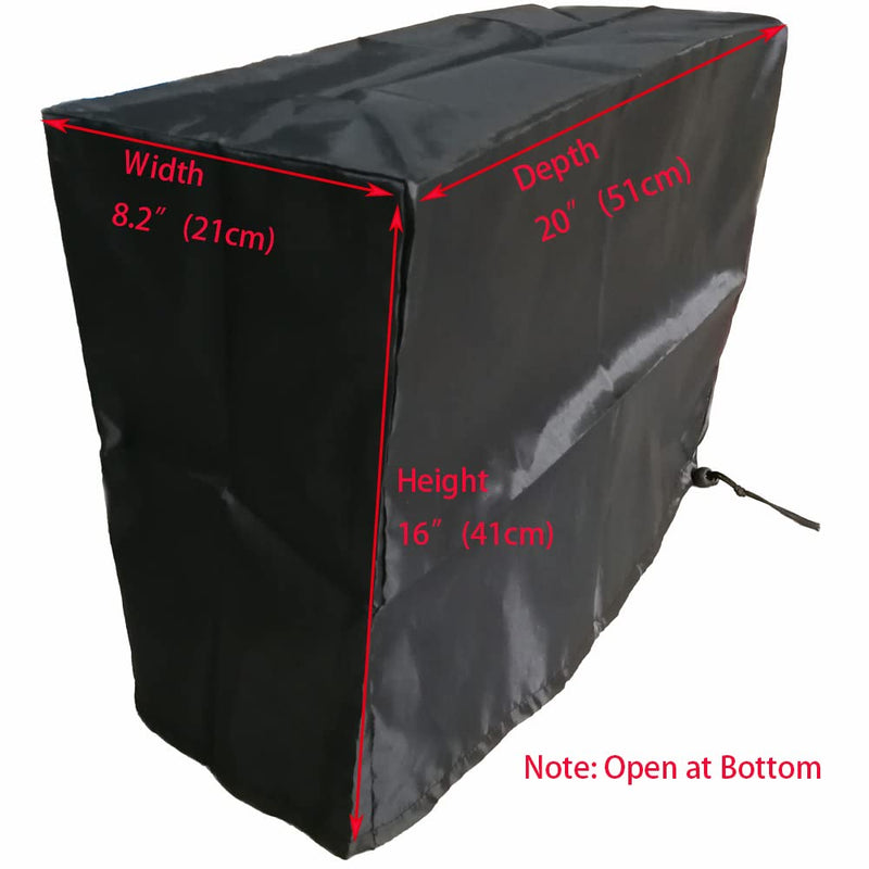 CPU Dust Cover, Computer Desktop PC Mid-Tower [Antistatic, Waterproof] Jacket Protector, PC Case, Computer Dust Cover with Adjustable Elastic Cord (8.2W x16H x20D) 8.2''W x 20''D x 16''H Black