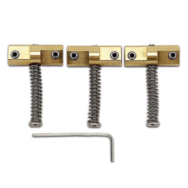 Wilkinson Guitar Bridge 3pcs Brass Saddle Guitar Bridge Compensated Saddles For Vintage-style Tele Bridge Electric Guitar Replacement