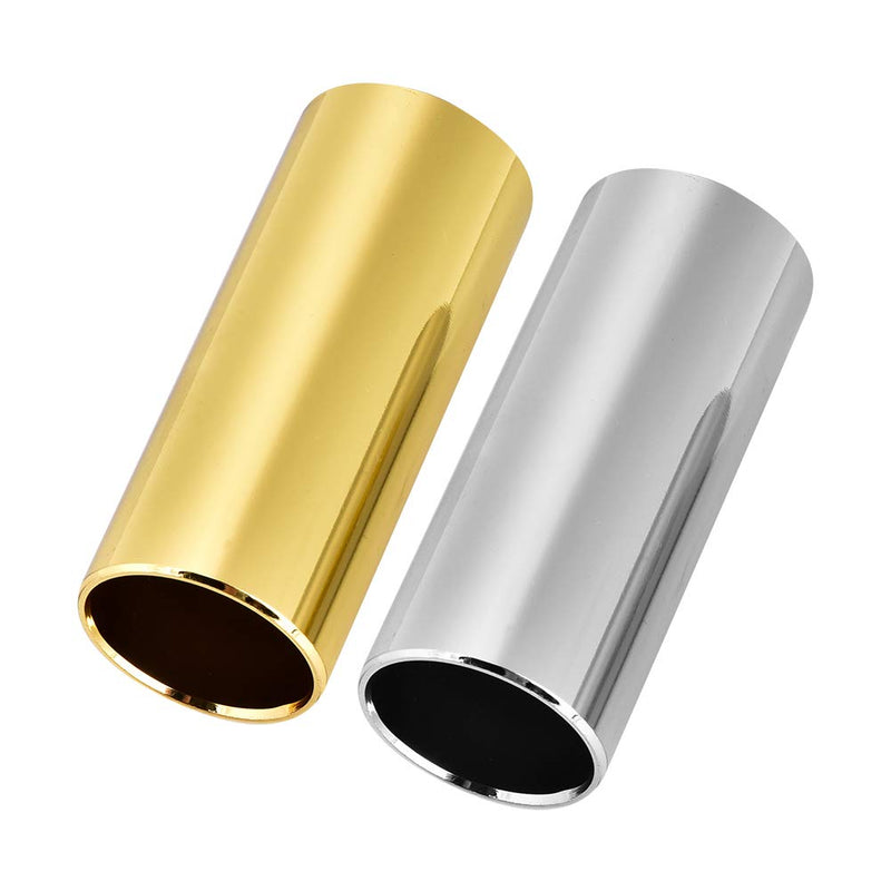 2Pcs Guitar Slide, Guitar Slides for Electric Brass Slide and Stainless Steel Slides for Guitar, Bass, Medium Performance Accessories Lap Steel Guitar Slide Lap Steel Guitar Slide