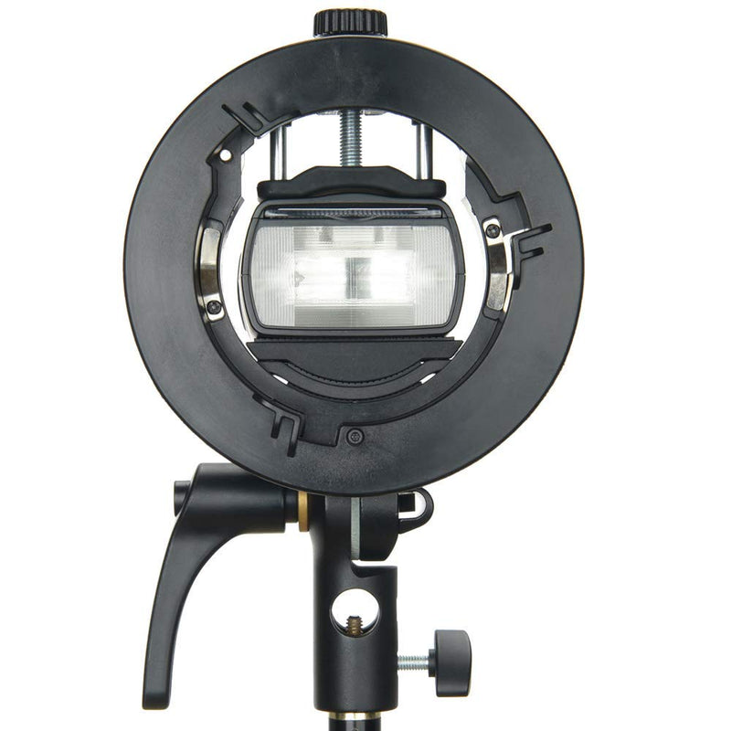 Godox S2 Speedlite Bracket S-Type Bracket Bowens Mount Flash Holder for Godox V1 AD200 Pro AD400 Pro AD200 V860II TT685 TT600 TT350, Precise Tilt Control, Integrated Umbrella Mount