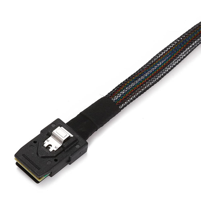 Cablecc 70cm Internal Mini SAS 36Pin SFF-8087 to Mini SAS 36pin SFF-8087 Server Hard Disk Raid Data Cable Black Straight Type