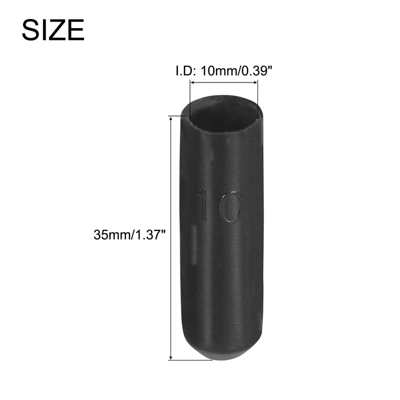 QUARKZMAN Pack of 15 Heat Shrink Caps 10 mm ID x 42 mm L 3:1 Heat Shrink Tube Caps with Seal, Waterproof Tape for Electrical Cables, Black 10mm x 42mm