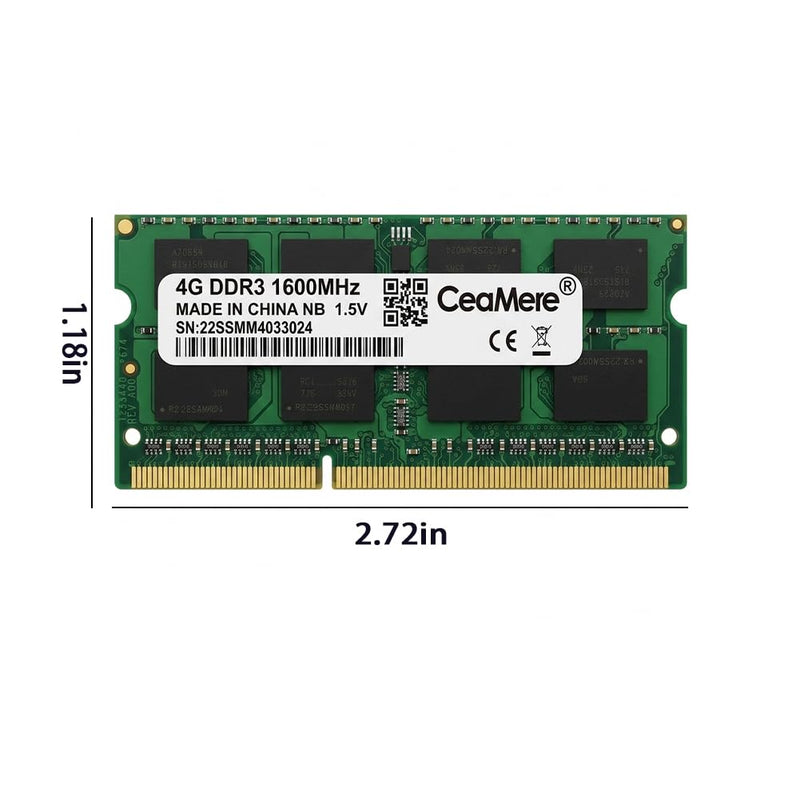Laptop 4G Memory Module DDR3 | Compatible with Notebook Computer Memory Modules, Frequency 1600MHz