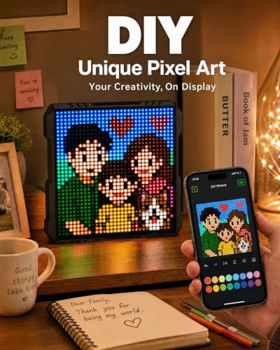 32x32 LED Pixel Art Display, USB Powered Gaming Desk Decor with App
