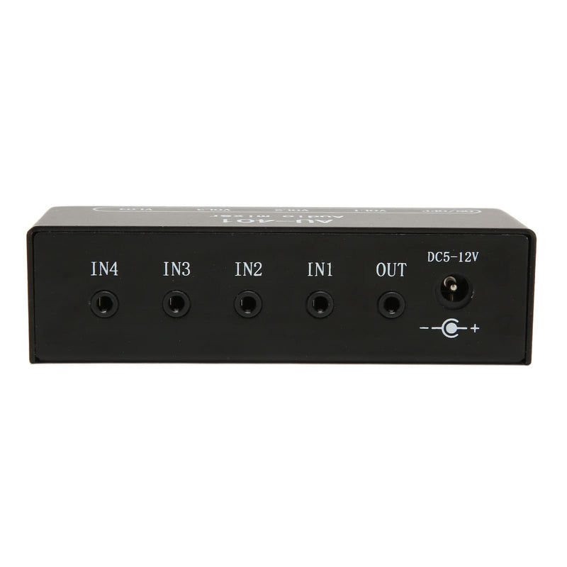 Audio Mixer, 4 in 1 Out Independent Volume Control 3.5mm Stereo Socket 2x Amplification Line Mixer Anti Interference Metal Housing Mini Audio Mixer for PC, Cell Phones, Laptops