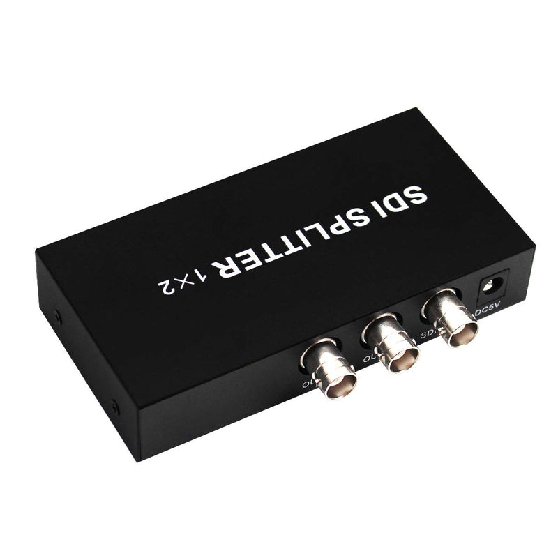 SDI Splitter 1x2 Multimedia Split SDI Extender 1 to 2 Ports Adapter Support 1080P TV Video for Projector Monitor Camera