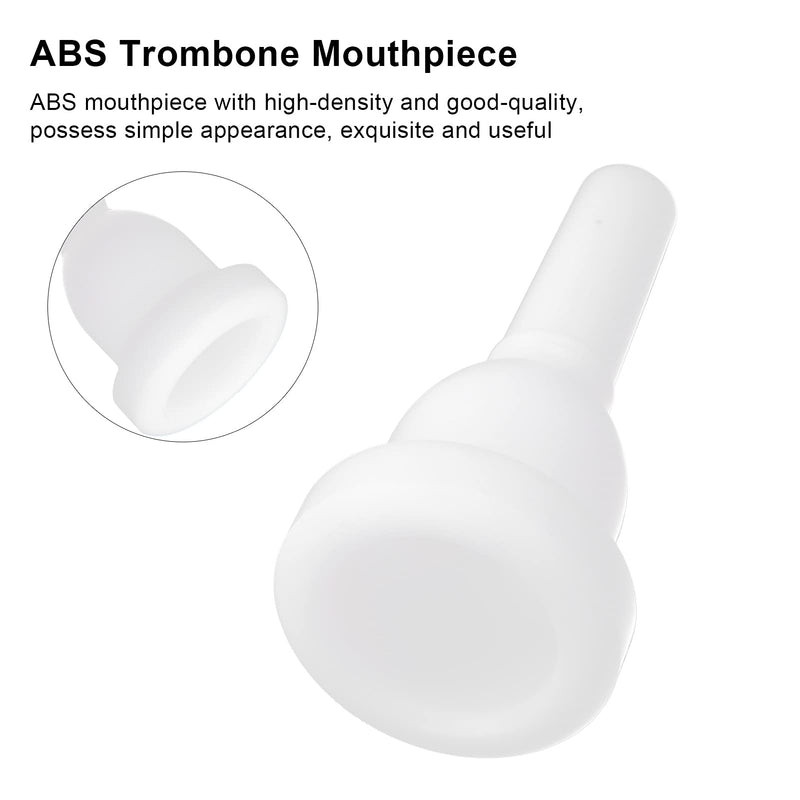 Trombone Mouthpiece, White Professonal Pure Sound Labor‑Saving ABS Plastic Trombones Mouth for Players for Wind Instrument for Performance for Practice
