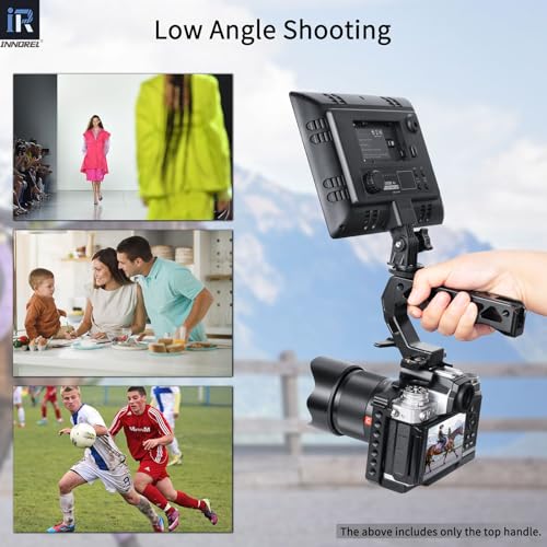 INNOREL NH130 Top Handle and NATO Rail Kit, Comfort Ergonomic CNC Aluminum Alloy Grip, with Quick Release NATO Clamp, 3 Cold Shoes and 1/4" 3/8" ARRI Threads, for Camera Cage Video Rig, Max Load 10kg