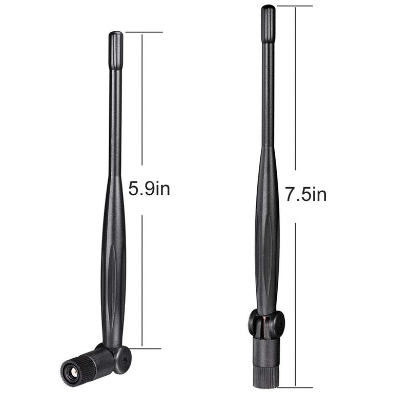 Eightwood 2.4GHz 5GHz Dual Band WiFi Antenna, 5dBi RP-SMA Antenna (2-Pack) | for Desktop PC, PCIe WiFi Card, WiFi Router, Wireless Range Extender, IP Camera