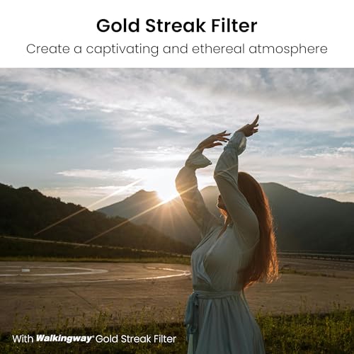 Walking Way 62mm Variable Gold Streak Filter, Rotating Cinematic Flare