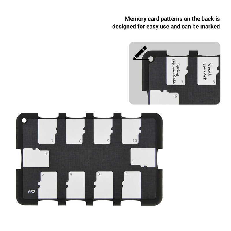 10 Slots Micro SD Card Case Holder Storage Organizer, Ultra Slim Credit Card Size Lightweight Portable TF MSD Memory Card Storage 10 Micro SD Card Slots