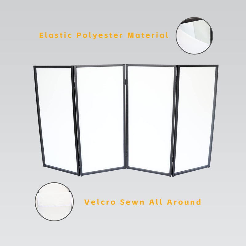White DJ Facade Scrim DJ Booth Scrim 19.5"x 44.2" w/Small Bag White