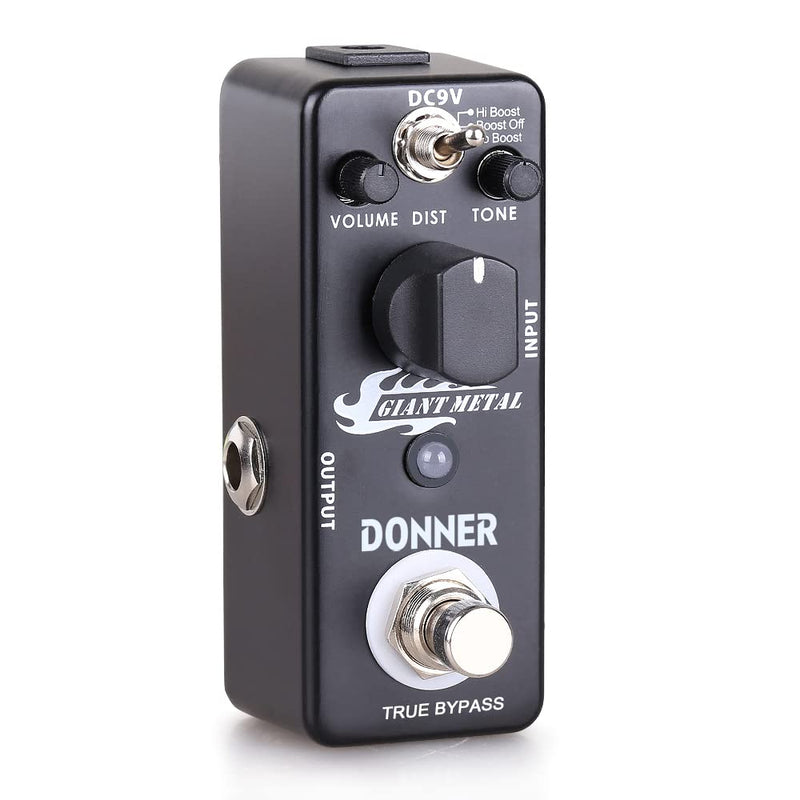 [AUSTRALIA] - Donner Giant Metal Distortion Pedal -Boost Distortion for Electric Guitar, 3 Modes True Bypass Black Distortion 