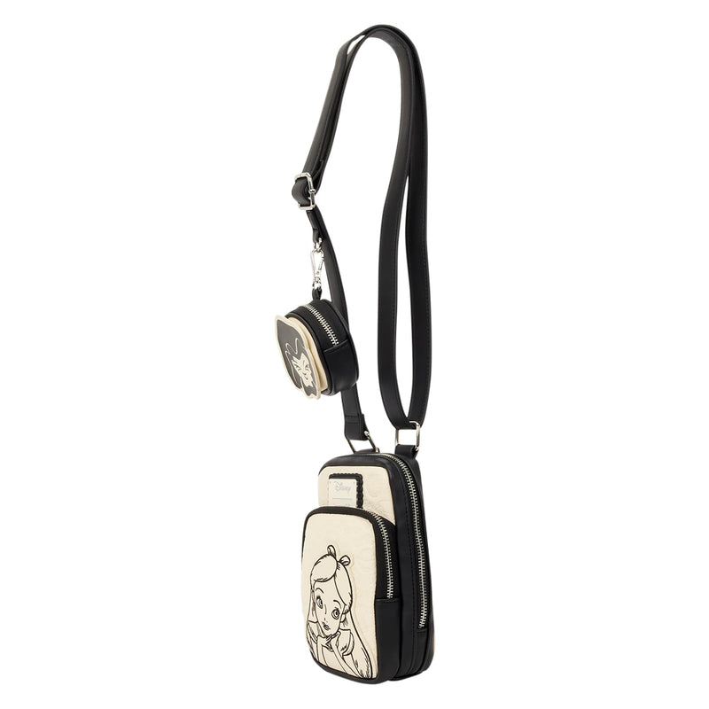 Loungefly Disney: Alice in Wonderland - Cellphone Sling - Crossbody Bag with Coin Bag - Great for Kids & Adults - Collectible Bags