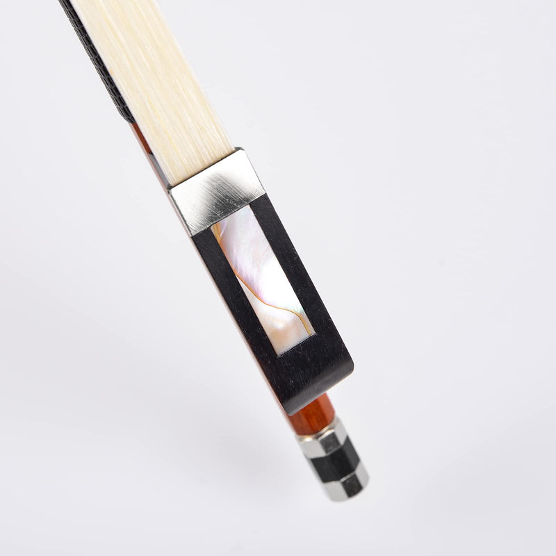 Brazilwood Ebony Violin Viola Cello Bow Full Size Ebony Frog with Natural Horsehair (Cello bow 4/4) Cello bow 4/4