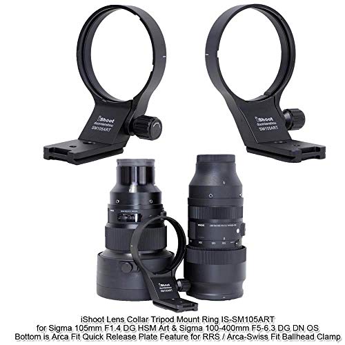 82mm Tripod Mount Ring Lens Collar Compatible with Sigma 105mm f/1.4 DG HSM Art & 100-400mm f/5-6.3 DG DN OS, Lens Support Holder Bracket Bottom is Arca-Swiss Fit Quick Release Plate Dovetail Groove