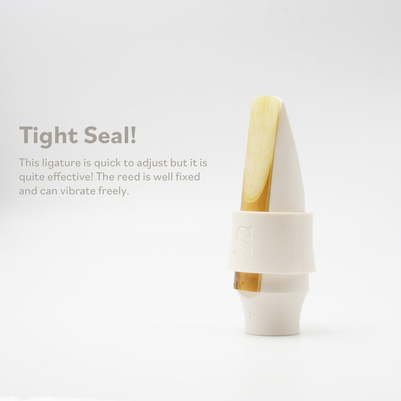 [AUSTRALIA] - Syos Tenor Saxophone Ligature Arctic White, Great Fit for Syos Mouthpieces and Compatible with Tenor Sax Rubber Mouthpieces 