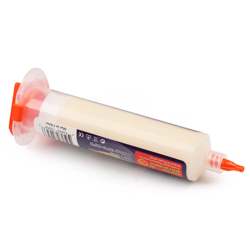 BEEYUIHF Soldering Paste Flux, 30 ml Lead-Free Syringe Solder Flux Paste, No Clean Rosin Soldering Flux for SMD BGA LED PCB Electronics Soldering (1.62oz/46g)