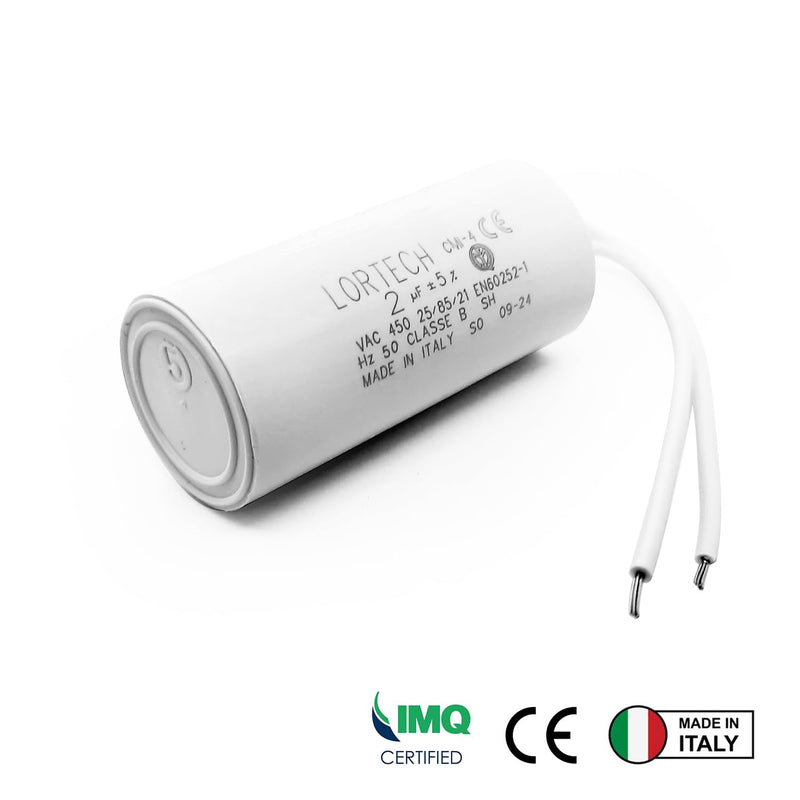 LORTECH Start-up capacitor 2µF 450V cylindrical plastic capacitor electronic component