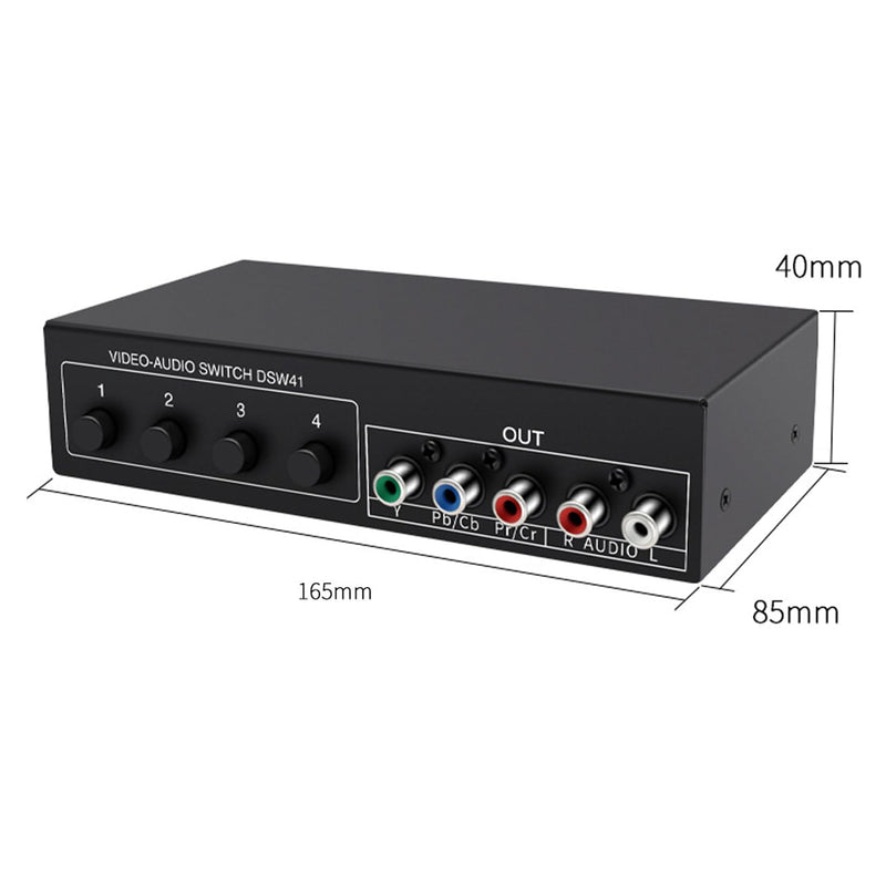 [AUSTRALIA] - Component AV Video Switch Box 4 in 1 Out, BolAAzuL 4 Port 5 RCA YPbPr Cable RGB Component AV Switcher Selector Converter 4-Way Plug & Play for Retro Gaming PS2 Wii Xbox DVD Player TV 4X1 Switch 