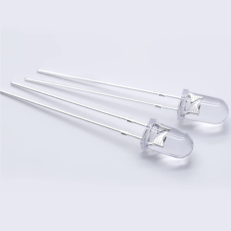 LED Light Emitting diode 3mm high Brightness LED Clear LED Light Emitting Diodes Bulb LED Lamp, 3 mm Round Head Band Edge(Transparent Green Light 120 pcs) Transparent body to Green