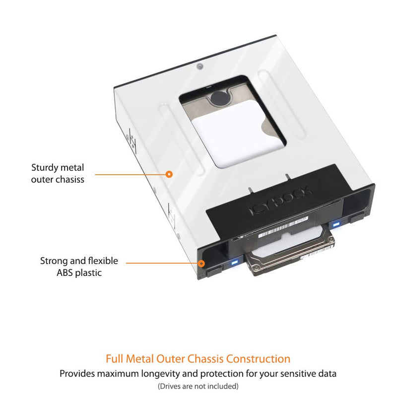 ICY DOCK Tray-Less 2.5" and 3.5" SATA SSD/HDD Docking Enclosure for External 5.25" Drive Bay | flexiDOCK MB795SP-B