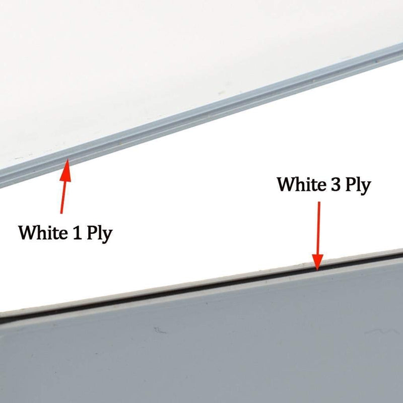 KAISH Blank Guitar Bass Pickguard Material Scratch Plate Material Sheet 290x431mm White 3 Ply (WBW)