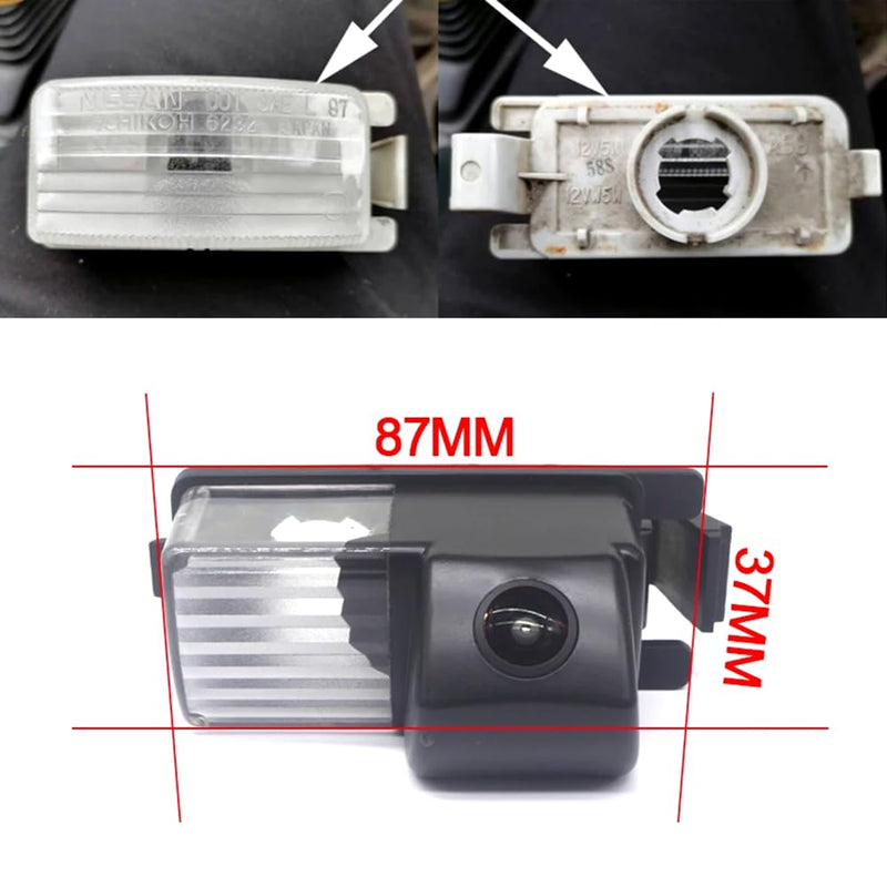 AHD/CVBS Car Rear View Camera's Fisheye Lens License Plate Lamp-Camera with RCA Cable & Vehicle Camera for Nissan Tiida/Versa Hatchback/Grand Livina/Pulsar/Fairlady Z & Backup Camera (CVBS-AHD) AHD