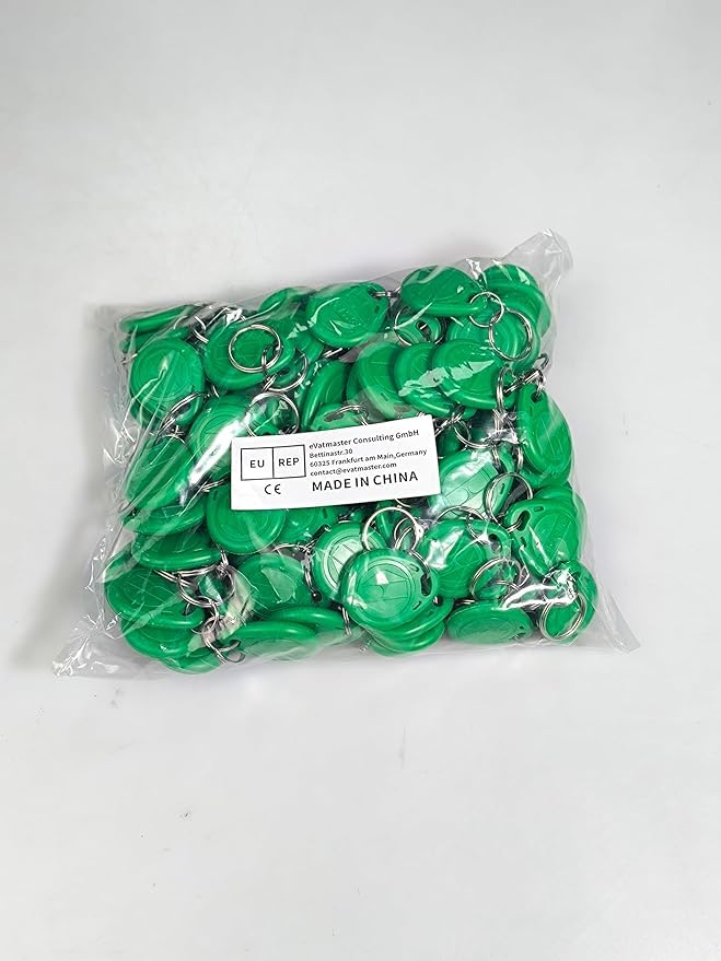 125khz Tags EM4100 RFID Card Token Key Tag Access Control Smart Card ID Keyfobs Package of 100pcs (Green) Green