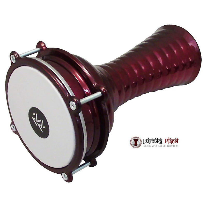 Small 10'' Length Aluminum Darbuka, 5.2" Tunable Synthetic Head Doumbek Hand Drum (Red) Red