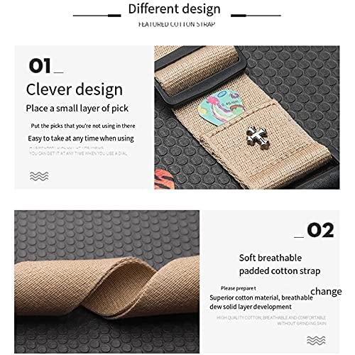 H&Z Simple Guitar Strap Acoustic Folk Guitar Belt Straps Vintage Cross Personality Guitar Straps Pick Pocket Guitar Accessories (black) Black