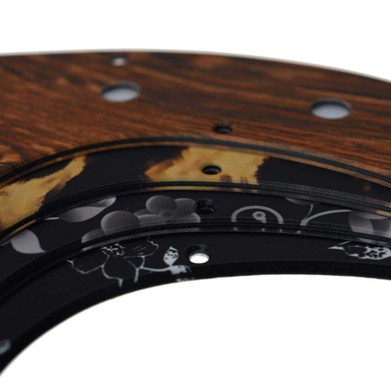 KAISH 13 Hole 3D Printed Plastic P Bass Pickguard Bass Scratch Plate PB Pick Guard for USA/Mexico Precision P Bass Flower Pattern