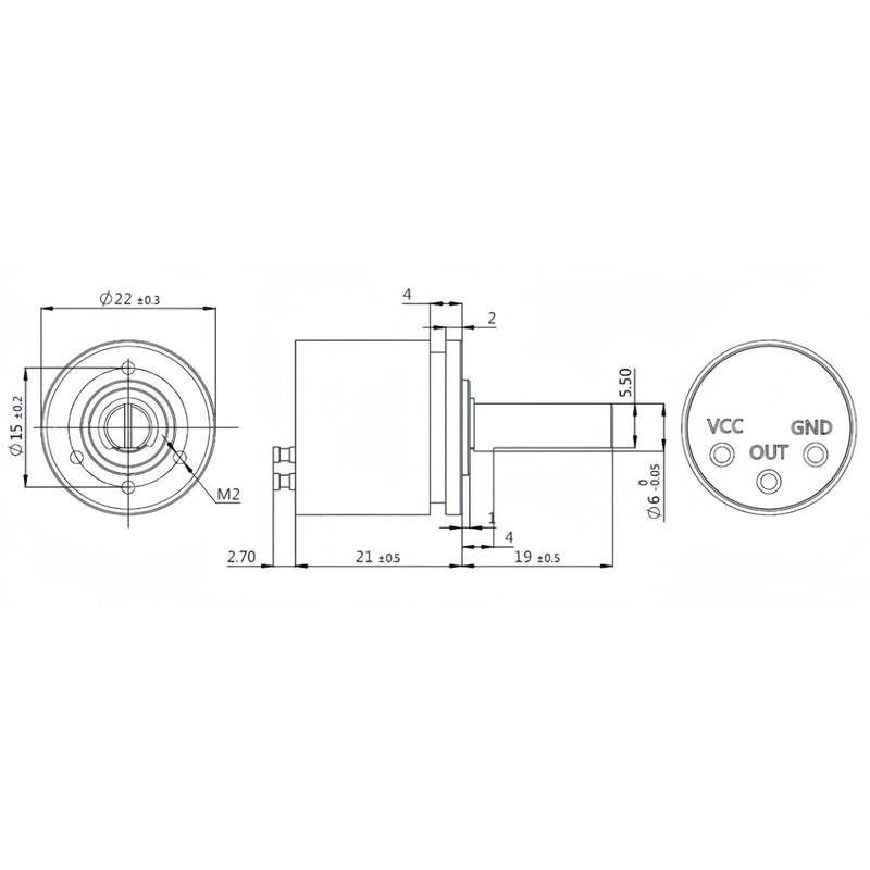 Telituny Rotatable Hall Sensor, Rotating Hall Angle Sensor 0-360 Degrees 0.088° Resolution, 12 Bit Rotating Hall Sensor Hall Effect Sensors, Hall Effect Position Sensor, 0-5V Output Full Circle