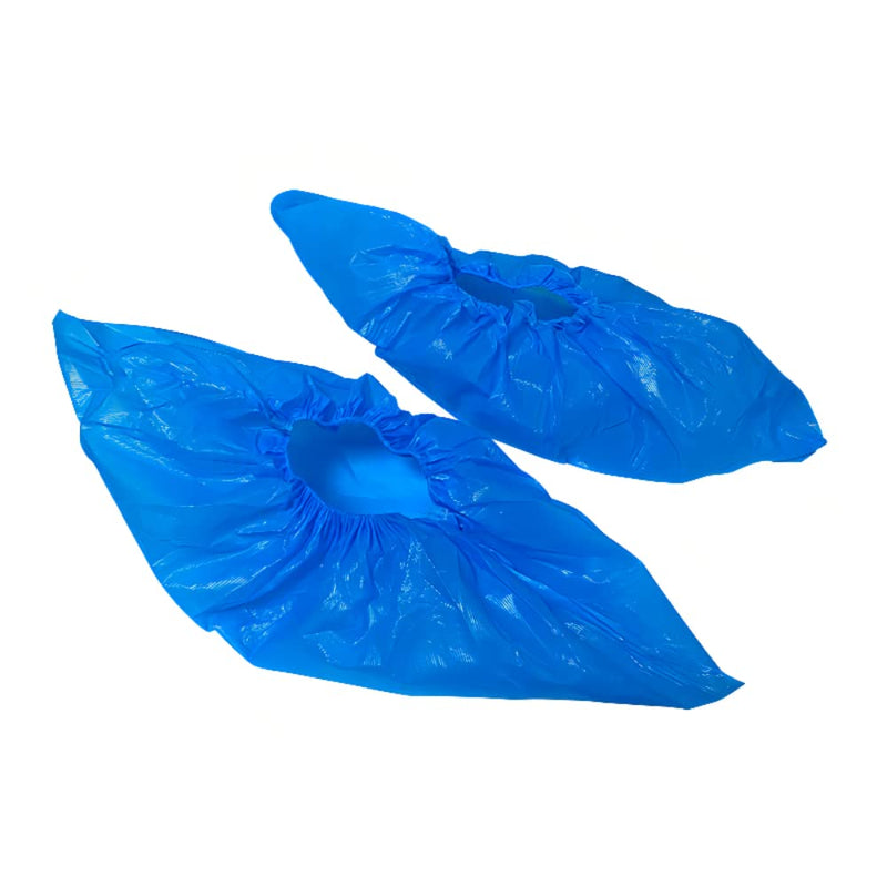 AURMOO Disposable Shoe Covers, Pack of 50, Double Layer Shoe Covers, Disposable Shoe Covers, Waterproof, Tear-Resistant, Puncture-proof for Indoor Outdoor Use, blue 4.0g/p(100)