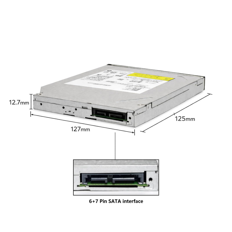 12.7mm Slim SATA DVD RW Drive for Dell OptiPlex SFF | 41G50, internal optical drive for OptiPlex 390 790 990 3010 3020 7010 7020 9010 9020 SFF; not 9.5mm bays Thick