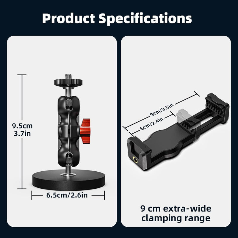 Magnetic Phone Mount for Gym, Kitchen, Workshop, Metal Surfaces | with iPhone 17/16/15/14/13/12 Pro Max and Most Phones