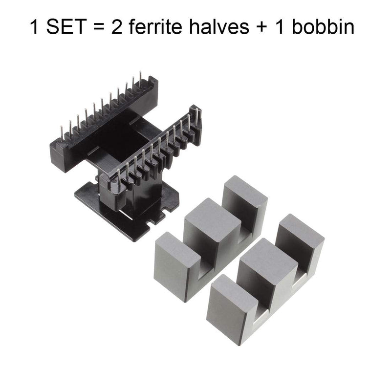 sourcing map Transformer Coils Ferrite Core Vertical Ferrite Halves and Coil Set 1 Sets EE55B