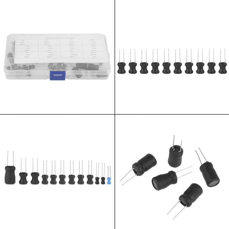 Inductors 10uH-10mH 12 Values Choke Coils Assorted Kit Electronic Inductors With Special Guide Pin Structure Small Vertical Inductors Take Up Less Space
