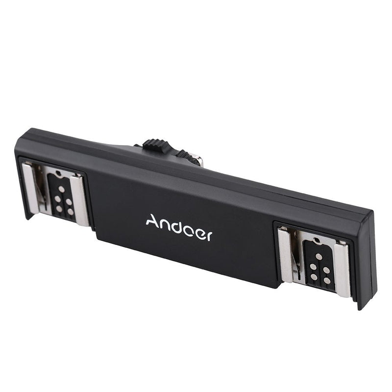 [AUSTRALIA] - Andoer Dual Hot Shoe Flash Light Speedlite Bracket Splitter for Canon 7DII 70D 5DR 5DRS 5DIII 6D DSLR Camera Camcorder 