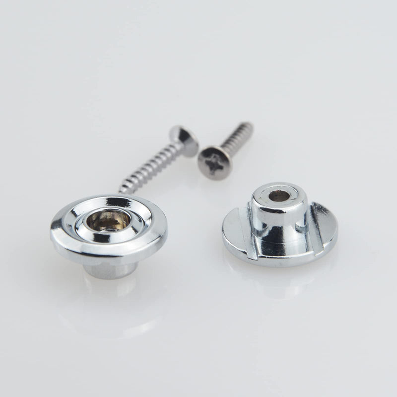 Silver 4 Right Bass Tuners - 1:24 Ratio Open Gear Tuning Key Pegs Machine Head Vintage Style Bass String Guide Tree String Retainer for Electric Jazz Guitar Bass or Precision Instruments 1 Mounting holes 1