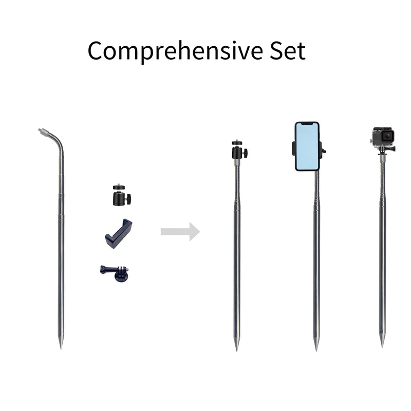 [AUSTRALIA] - Golf Monopod Selfie Stick, Portable Phone Camera Spike Stake for Recording Your Golf Swing, Golf Phone Holder for Training Aid, Golf Swing Camera Pole Mount 