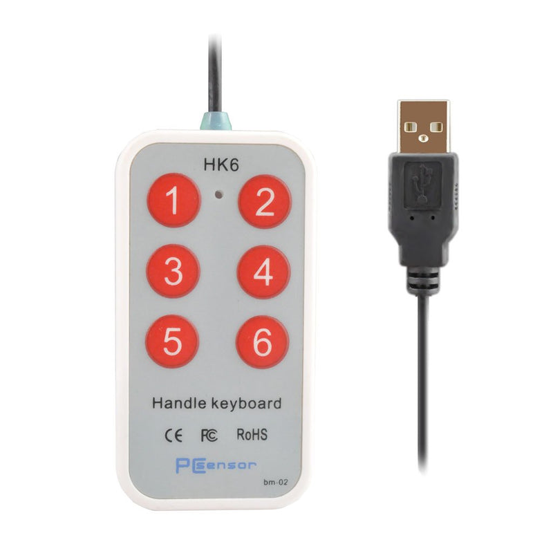 iKKEGOL 2 Meter /6.6Feet USB Durable Handle Mini Button 6 Keys User-Defined Keyboard for Game Laptop