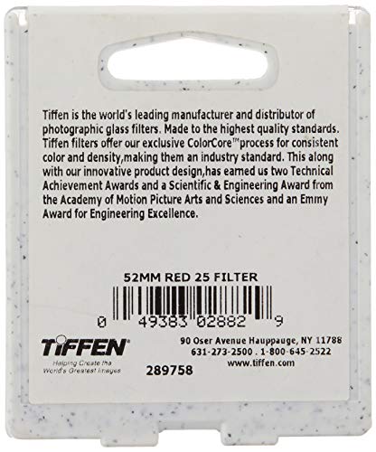 Tiffen 52mm 25 Filter (Red) & 52UVP 52mm UV Protection Filter Red Filter + 52mm Filter