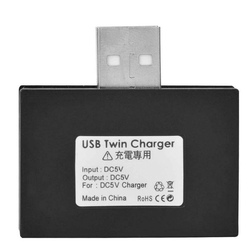 Mini Hub USB2.0 Male to 2-Port USB Twin Charger Splitter Adapter Converter Kit for Mobile Phone/ Laptop (Black) Black