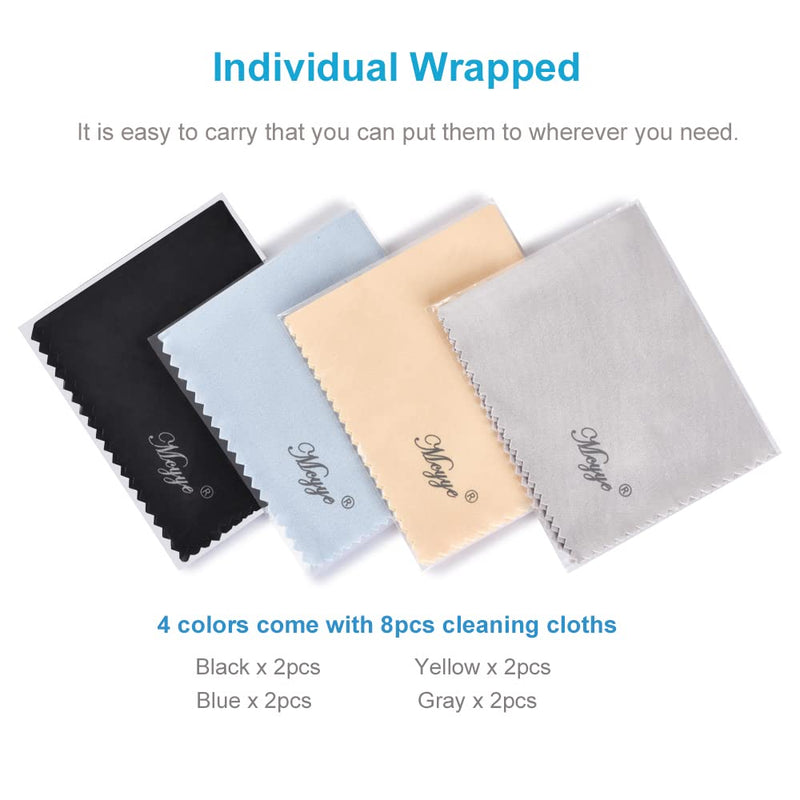8 PCS Microfiber Cleaning Cloth for Glasses (6"x7"), Premium Eyeglass Cleaning Cloth, Lens Wipes Cloth for Electronics, Glasses, TV Screen, Cell Phone and Laptop, Cleaning the Screens Works Well