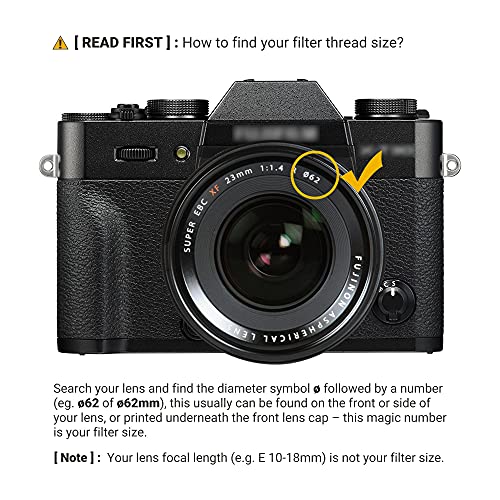 JJC 62mm Star Filter Cross Screen Starburst Filter Kit for Camera Lens
