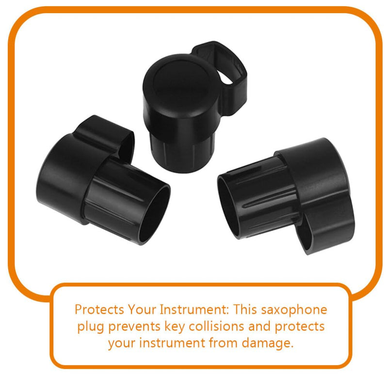 Sax End Plug Alto Saxophone Abs Black Plug Anti-key Bump Cap Replacement for Saxophone End Cap for Saxophone Sax End Cover Bent Neck Black Protector Saxophone End Plug