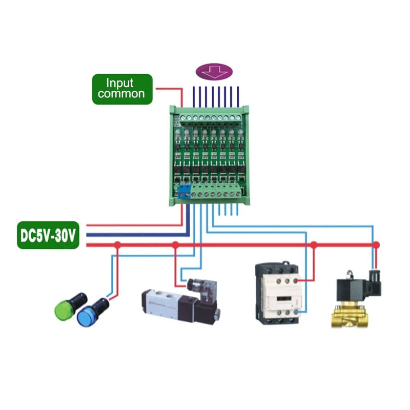 DONGKER 8-Channel PLC Amplifier Circuit Board,DC 3.3V/DC 5V Optocoupler Isolated Module PLC NPN Signal Converter