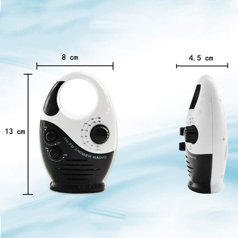 Shower Radio, Waterproof Shower Radio, 1Pc Adjustable Volume Shower AM FM Button Speaker Portable Waterproof Speaker Bathroom Shower Speakers Wireless Radio with Top Handle.(Black) Black